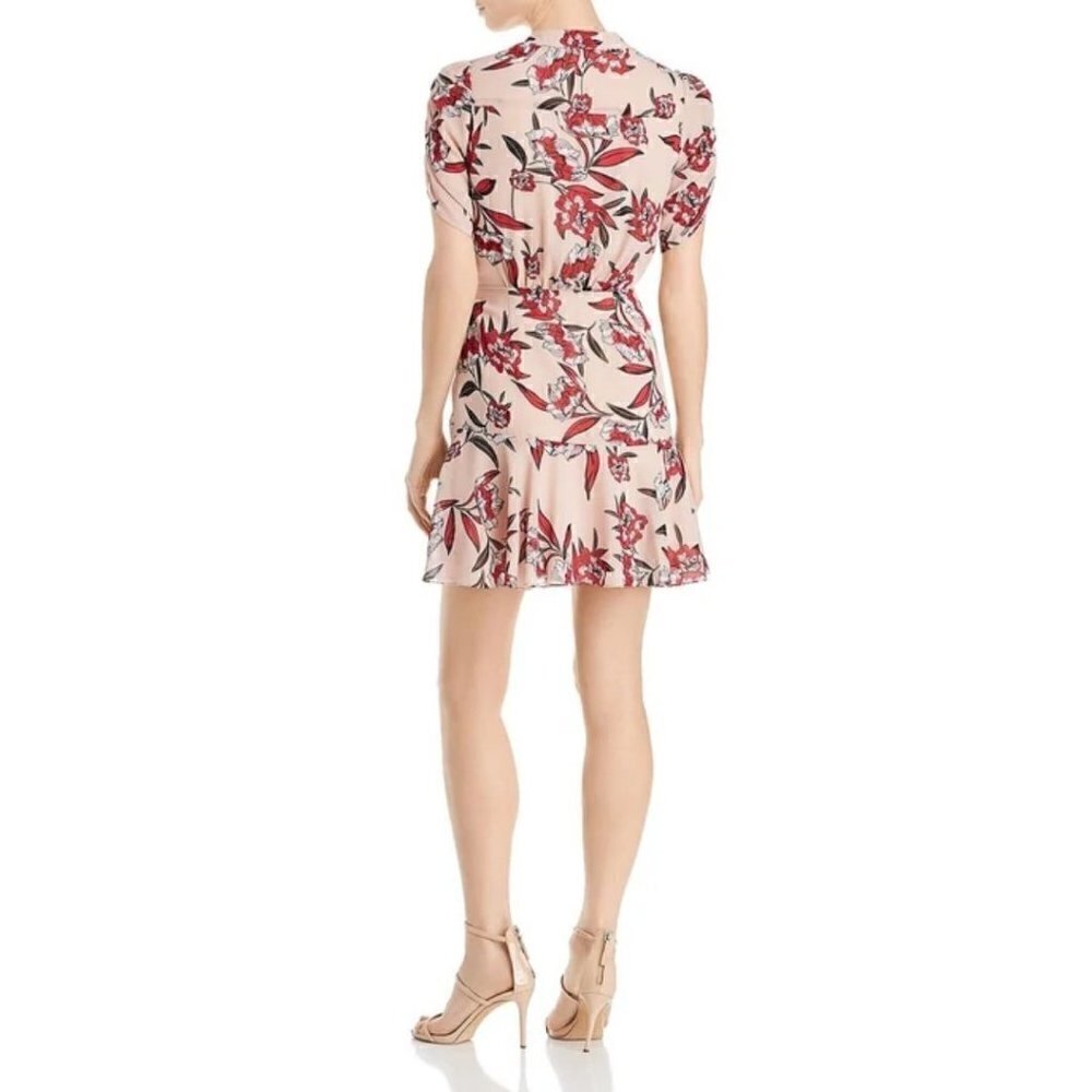 NWT JAY GODFREY Earle Floral Ruched Party Dress Hibiscus 2 - Picture 2 of 7
